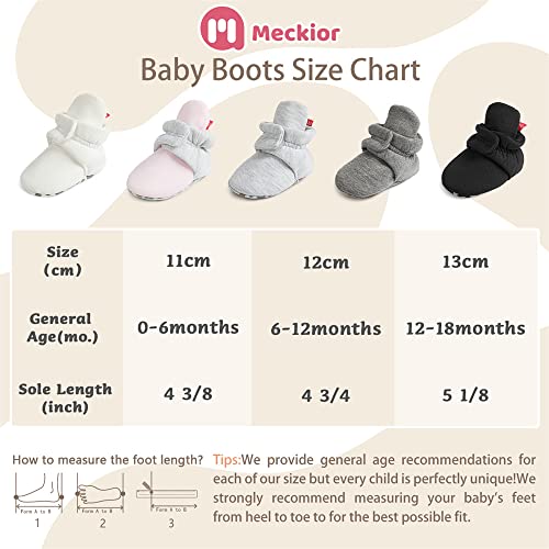 Meckior Infant Baby Boys Girls Cotton Booties Winter Fleece Warm Cozy Socks Soft Bottom Newborn Toddle First Walkers Crib Shoes With Grippers #TOP5