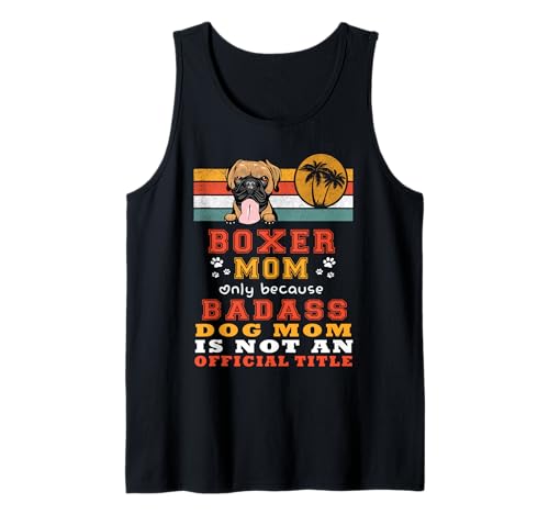 Boxer Dog Mom Retro Vintage Funny Mama Puppy Dog Lover Débardeur