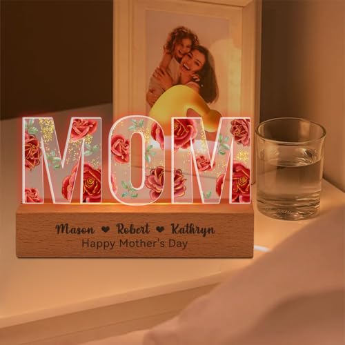 Lámpara de Mesa LED Acrílica Personalizada para Mamá miniatura 3