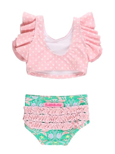 Image of RuffleButts Baby /Toddler Girls UPF50+ Waterfall Tankini Two Piece Swimsuit