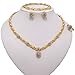 Gold Necklace Set 18K Gold Accessories for Women Jewelry Set Wedding Bridal Fashion Jewelry Sets Women Accessories Bracelets Earrings and Rings Sweetheart Gifts