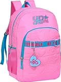 Mochila de Costas Matelassê Hearts Feminina Juvenil Love Yepp MF8131 (Rosa)