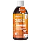 Vitamina D3 y K2 Gotas 250ml - Apto para Veganos | Con Vitamina D3 2000 UI Liposomal y 75 mcg de Vitamina K2 (MK7 99,7%) - Contribuye al Funcionamiento Normal del Sistema Inmunitario