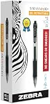 Zebra Pen SARASA Dry X20 Retractable Gel Pens, 1.0mm Bold Point, Black Ink with Rapid Fast Dry Ink Technology, Ideal for the Left Handed, Elimates Smudging and Smearing in Seconds, 12-Pack (46610)