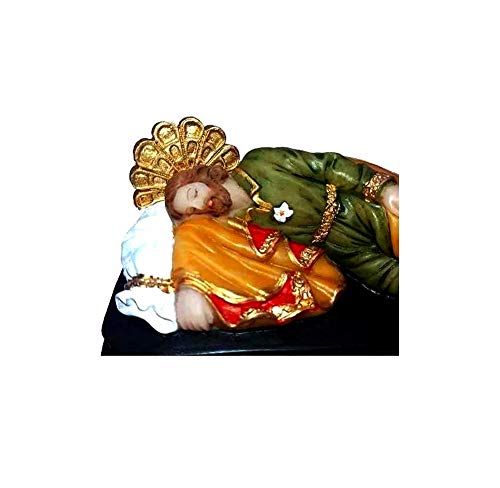 Imagem São José Deitado Resina Papa Tem No Escritório 12,5cm