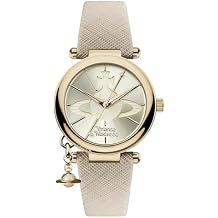 Vivienne Westwood Orb Pop Womens Quartz Watch with Champagne Dial and Beige Leather Strap VV006GDCM