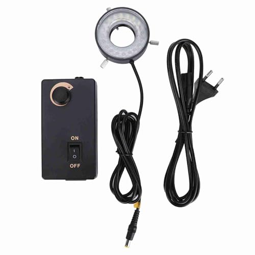 LED-Ringlicht für Mikroskope LED-Helligkeit Einstellbare Lichtquelle Ringlicht für optische Instrumente mit Videomikroskopen(EU Plug 100-240V)