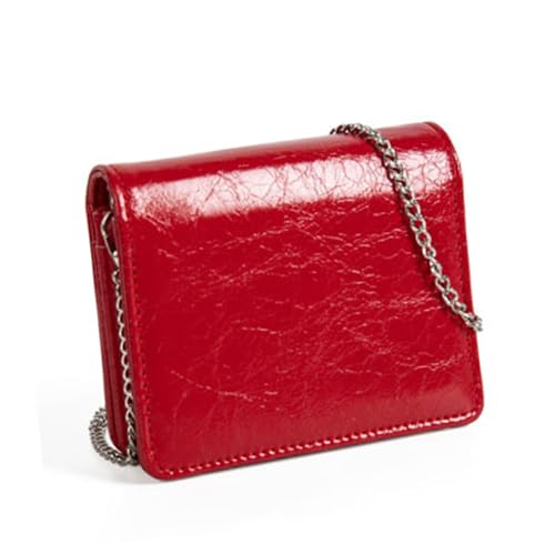 Sac à bandoulière pour femme en cuir synthétique chic avec pochette rouge à lèvres