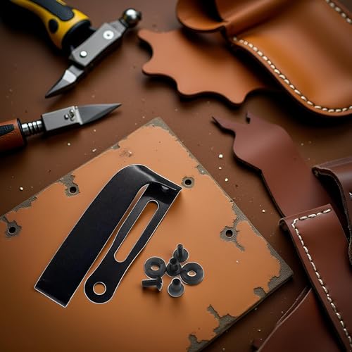 A Set Black Belt Clip Knife Sheath, Metal Kydex Holster Waist Clips, Kydex Knife Sheath Kit, Knife Clip Replacement, Metal Belt Clip for Knife Sheaths, Holster Making