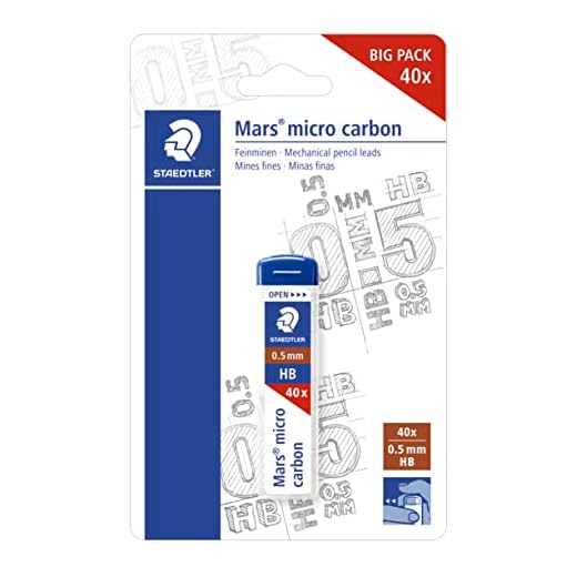 Staedtler Mars Micro Carbon 25505HBBKD. Minas para portaminas. Caja con 40 minas HB de 0,5 mm.