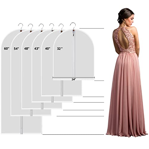 Image of MsKitchen12Pack Short Garment Bags (24x32 inch) - Dustproof Covers for Kids Clothes - Durable PEVA Storage Bags with Sturdy Zipper for Dance Costumes, Tops & Folded Pants (Translucent)
