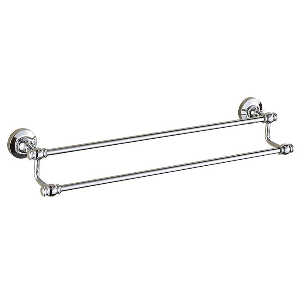 Toallero de latón doble con estante para solucionar la falta de espacio