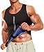LAZAWG Vêtements de Sudation Homme Gilet de Sudation Serre Taille Corset Débardeur Zippé Sport Sauna Minceur pour Perte de Poids, Noir, Taille XXXL
