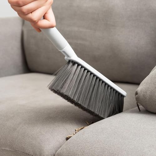 Image of Plastic Dust Removal Brush | Microfibre Bristles | All Purpose Dusting Brush | Semi Hard Long Bristle for Carpet, Keyboard, Home, Hotel and Household (White)