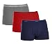 DKNY MEN'S 3 PACK CLASSIC BOXER BRIEF COTTON UNDERWEAR _NAVY/RED/SLATE GREY_L