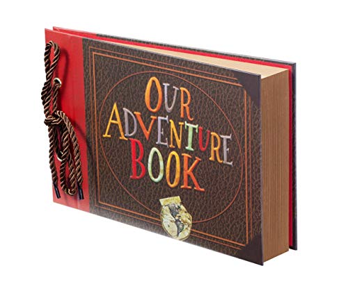 Scrapbook Photo Album,Our Adventure Book Scrapbook, Photo Book,Embossed Words Hard Cover Movie Up