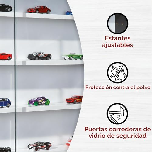 Miniatura 6 de Inter Link - Vitrina De Cristal De Colección - Estantería Colgante De Pared - Mdf - Negro Blanco 80x60x9,5 Cm Collecty Negro