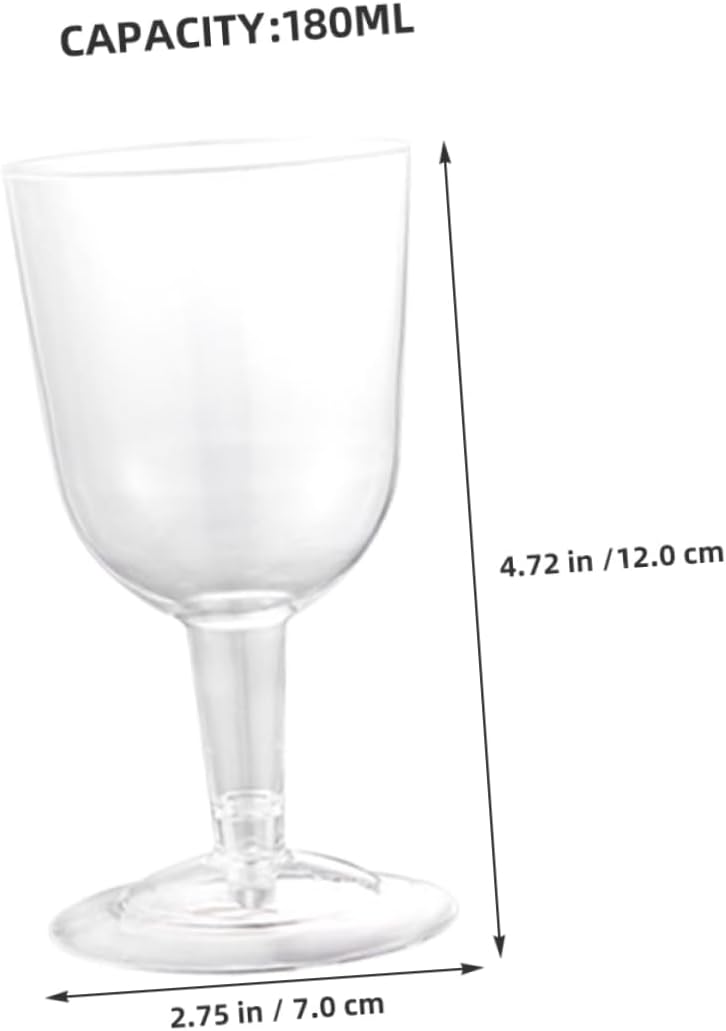 48pcs Clear Plastic Wine Cups Detachable Bottom Goblet for Parties Banquets Home Use Sturdy Drinkware Safe Reusable Wine Glasses for Events