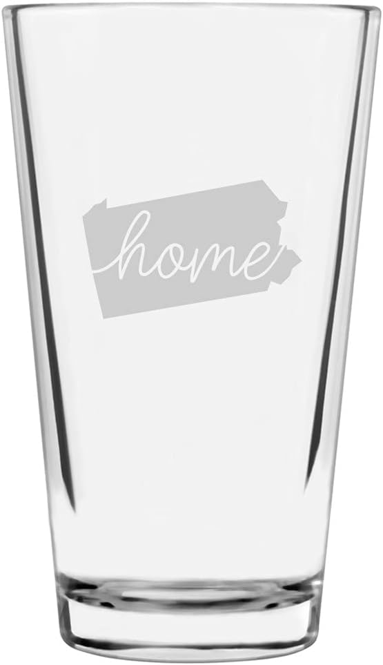 Indiana Home States Etched 16oz Pint Glass