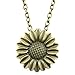 Produktbild unknow Antik Silber, Antik Bronze Farbe 37mm Sonnenblumen Anhänger Halskette, 70cm Kette Lange Halskette