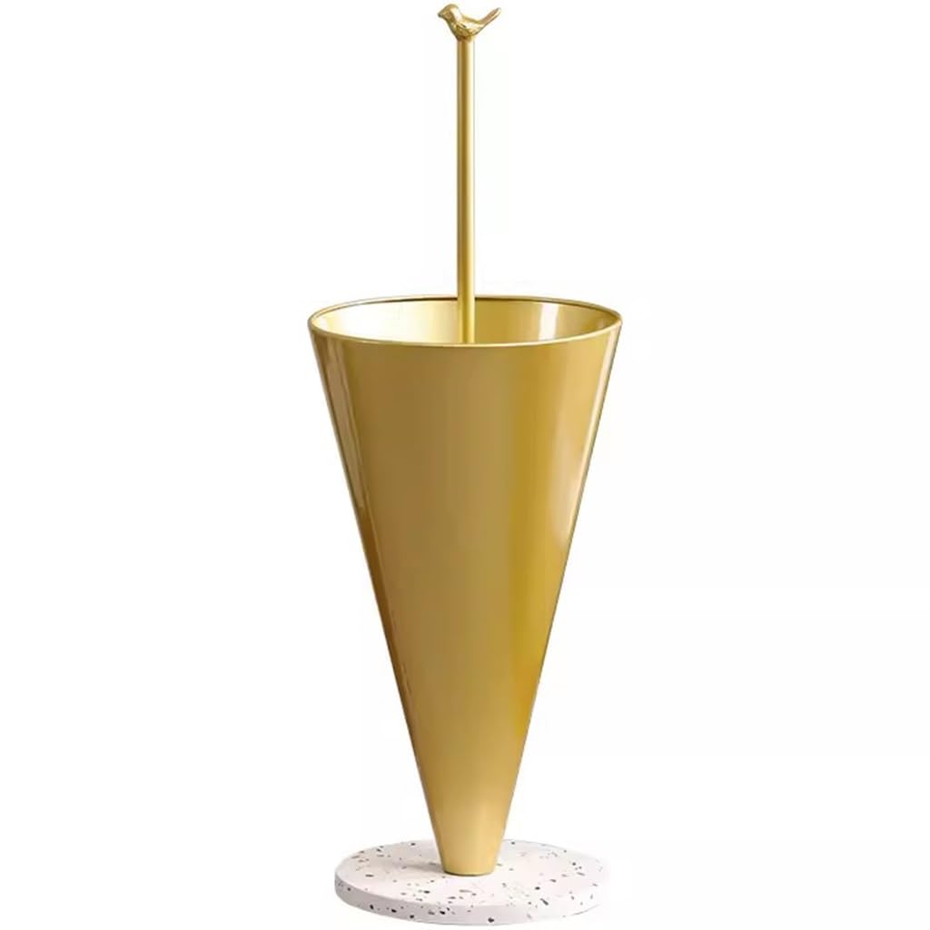 Porte-parapluies doré design luxe chic avec poignée oiseau pour entrée raffinée