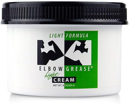 Elbow Grease Light Formula Massage Cream, 9oz Unscented Lightweight Mineral Oil-Based Cream for Smooth Glide and Skin Hydration (1 Pack)