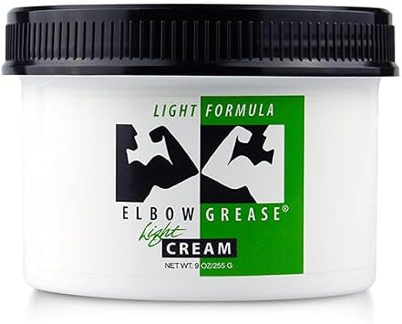 Elbow Grease Light Formula Massage Cream, 9oz Unscented Lightweight Mineral Oil-Based Cream for Smooth Glide and Skin Hydration 1 Pack