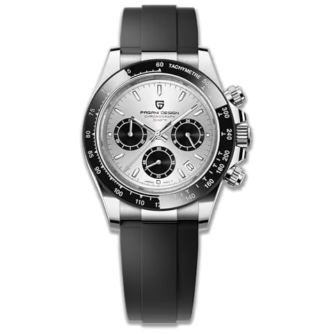 Pagani Design Ceramic Men's Bezel Stainless Steel Bracelet Chronograph Waterproof 100 m Sapphire Crystal Men's Watch Cover