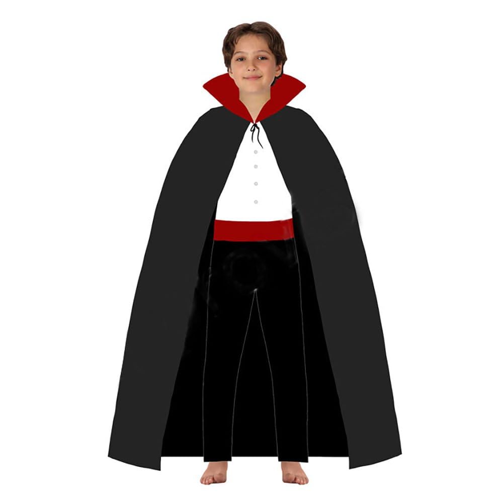 Atosa Vampire costume white t-shirt with cape for children 7-9 years