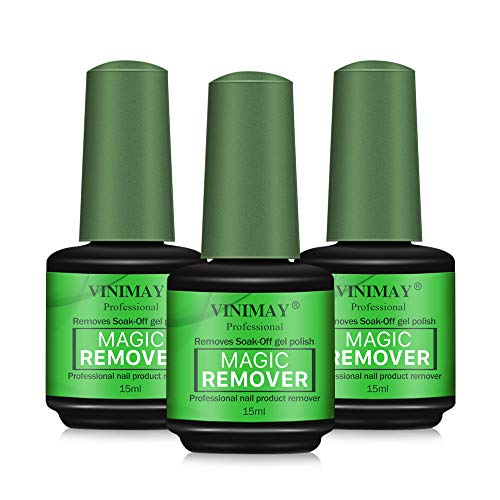 Gel Nail Polish Remover(3 PACK) - Professional Remove Gel Nail Polish Within 3-5 Minutes - Easily & Quickly Removes Soak-Off Gel Polish, Don't Hurt Nails - 15ml