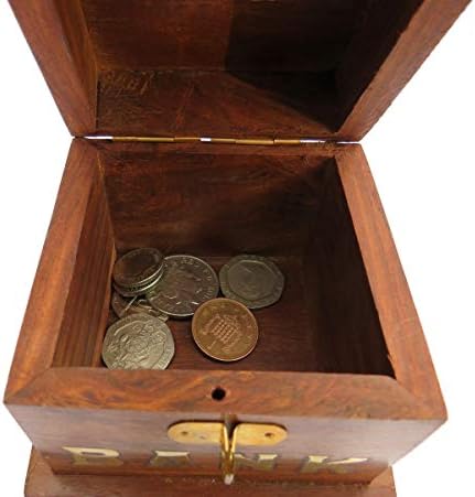 Purity Small Wooden Piggy Bank Money Box With Lock
