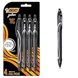 BIC Gel-ocity Quick Dry Retractable Gel Pen, Medium Point (0.7mm), Black, 4-Count