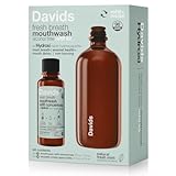 Davids Hydroxi Fresh Breath Mouthwash Starter Kit, Alcohol-Free, Fluoride-Free, Nano-Hydroxyapatite for Remineralizing & Enamel Health, Relieves Dry Mouth, Fresh Mint, 16 fl oz