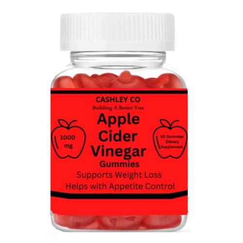 Cashley Co Apple Cider Vinegar Gummies Vitamins- Vegan- Non-GMO - Supports Metabolism and Weight Loss for Women & Men- Good Digestive Health- 60 Count 1000mg