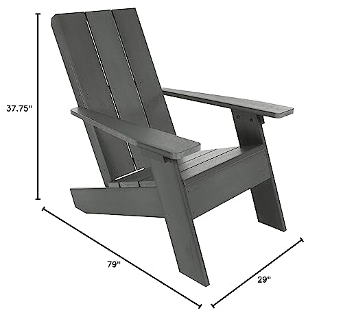 Highwood Italica Modern Adirondack Chairs, 2-Piece Set, Coastal Teak #TOP6