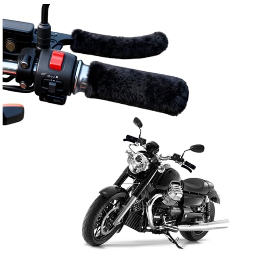 4PCS Soft Plush Motorcycle Handlebar Grips & Brake Covers,Anti-Slip Motorcycle Grips Covers for