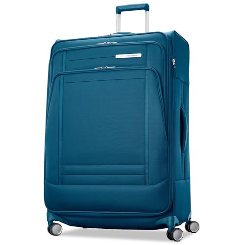 Image of Samsonite UpLIFT Lightweight Large Checked Softside 3-Piece Luggage Set with Spinner Wheels - Expandable - Airline-Approved, Polyester Soft Suitcase for Ultra Light Travel - Cerulean Blue