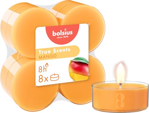 Bolsius True Scents – 8 Teelichter Maxi Duft – Mango – Lange...
