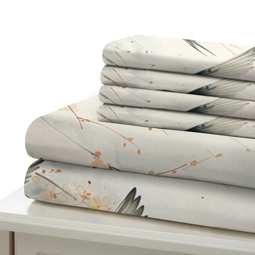 Parure de lit hirondelles 140x200 microfibre douce hypoallergénique - 7