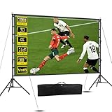 VntB Projector Screen and Stand, 180 inch Outdoor Projection Screen 15 FT Large Portable Movie Screen Wrinkle-Free 16:9 4K Rear Front Foldable Washable with Carry Bag for Backyard Theater Movie Night