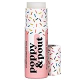 Poppy & Pout Birthday Cake Jumbo Lip Balm | All Natural Lip Balms & Moisturizers | Hydrates with Beeswax, Vitamin E, Organic Coconut Oil | Cruelty-Free | Lip Balm in Recyclable Cardboard Tube (Pink)