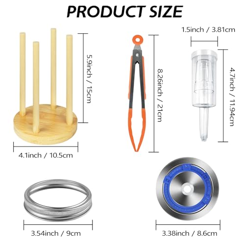 Kit de fermentation pour sas d'eau Artcome de 22 pièces pour bocaux Mason jar à large ouverture - 5