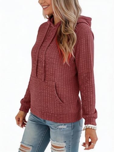 STOLKISS Long Sleeve Sweatshirts for Women Plus Size Hoodies Lightweight Pullover Tops Fall Shirts Color Block with Pockets — view 4