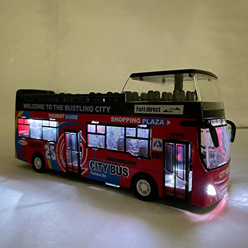 image for Liberty Imports 1:32 Scale Die Cast Sightseeing Tour Bus Toy Pull Back