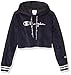 Champion Women's Corduroy Cropped PO Hood W/Reverse Weave, Navy, X Large