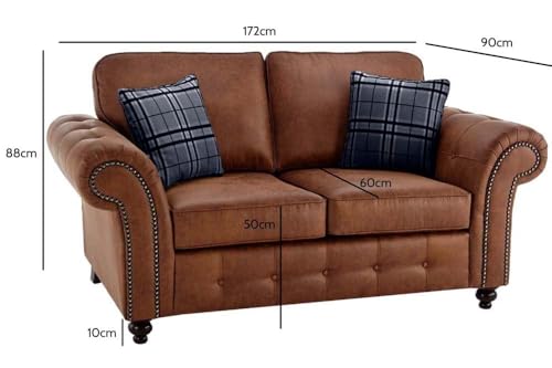 Image of A to Z Furniture Classic 3+2=5 Seater Sofa Set Luxury Chesterfield Leatherette Sofa in for Home Living Room & Office (3+2+1=6 Seater Leatherette febrick)