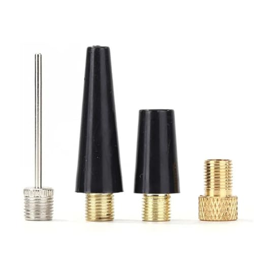 Mirhua 自転車バルブ変換アダプター 4 セット 仏米式切り替え + ボール針 + テーパーノズル 浮輪・ボール空気注入対応