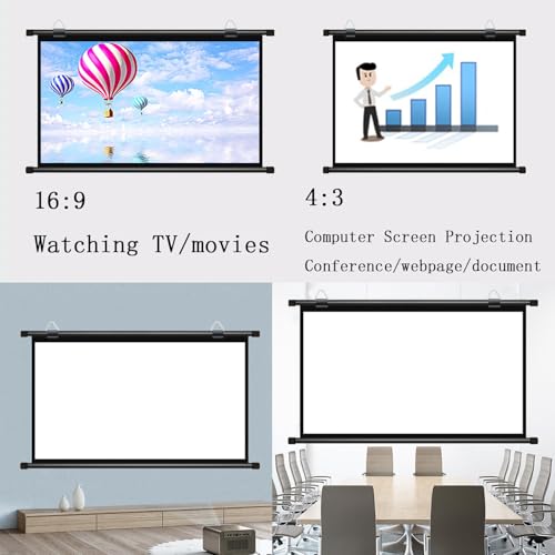 Pantalla de proyección manual de 72 pulgadas 4:3/16:9 miniatura 5