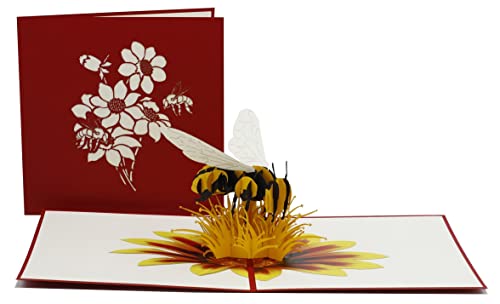 design3dkarten Abeille, abeille, fleur, jardin, apiculteur, carte pliante 3D, carte pop-up, carte de vœux, carte cadeau Cover