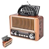 Radio et Bluetooth : cette radio portable combine la réception FM/AM/SW avec Bluetooth 5.4 pour le streaming sans fil. Le support de téléphone portable intégré fait de cette radio portable le partenaire multimédia parfait. Cette radio solaire rétro offre également une lecture de cartes USB/TF pour une flexibilité maximale.